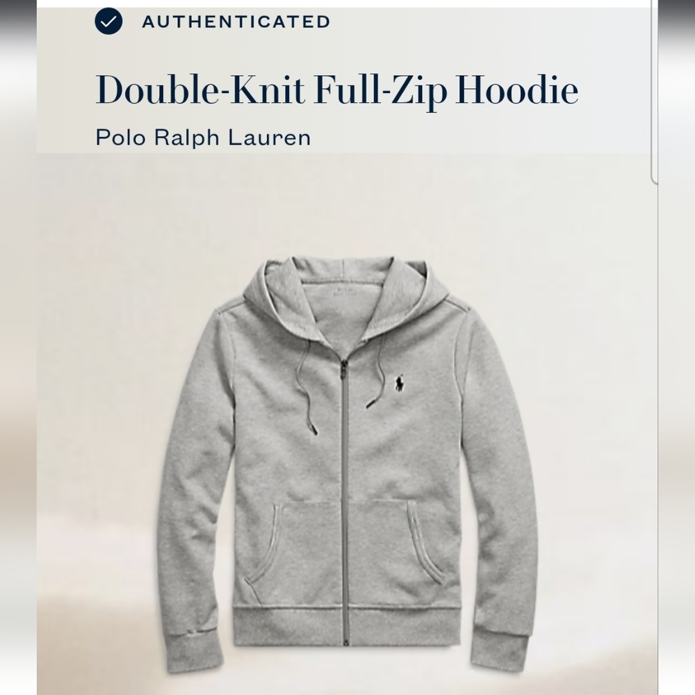 Polo Ralph Lauren Double Knit Full Zip Hoodie Gray Zip-Up Jacket Sweatshirt NWOT - Picture 16 of 16